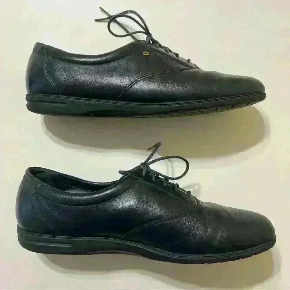 Woman’s Shoes EASYSPIRIT Black Leather Tie Closure Size 8.5 comfort outdoor - Picture 3 of 12